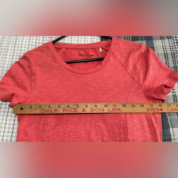 Toad & Co SS Windmere Dress W Sz. S Orange Cotton Pockets Beach Summer Resort - Picture 7 of 9